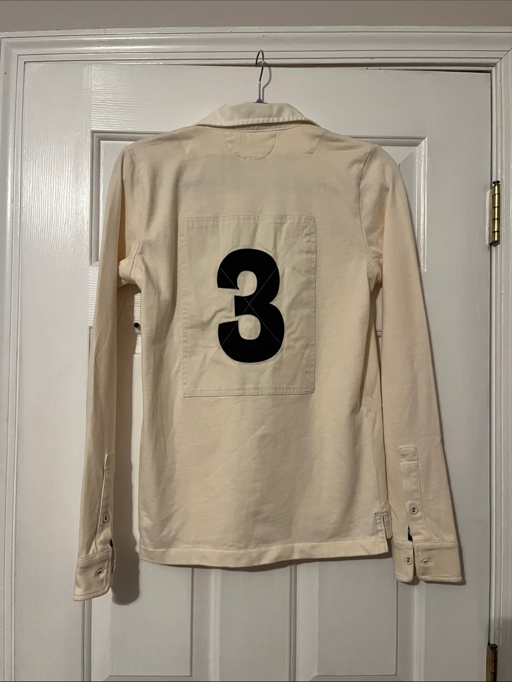 Ralph Lauren Cream Long Sleeve Rugby Polo with Embroidered Crest - Picture 2 of 10